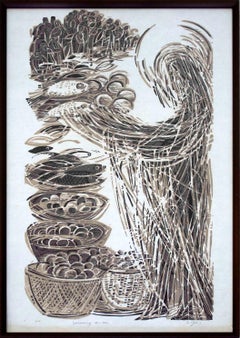 Andreas Felger Religious Figurative Signed Litho Framed