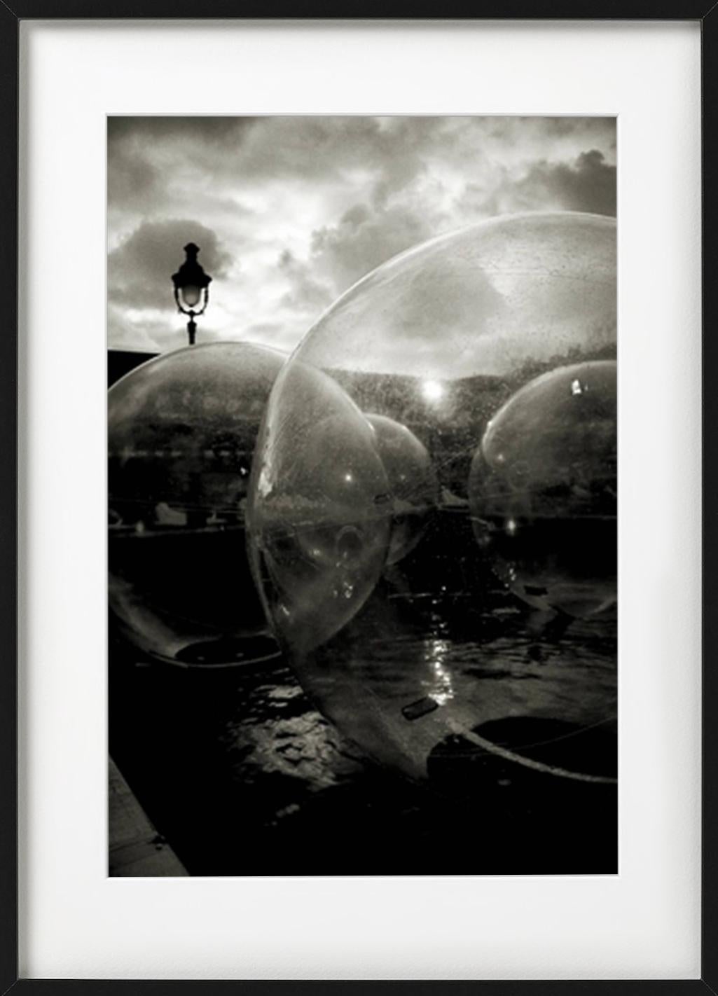 Bubbles, Paris - Gray Black and White Photograph by Andreas H. Bitesnich