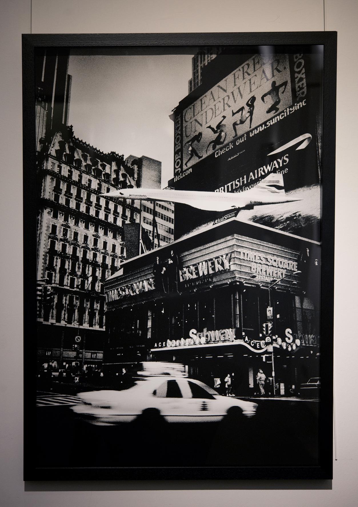 Andreas H. Bitesnich Black and White Photograph - Concorde on Times Square - New York City 