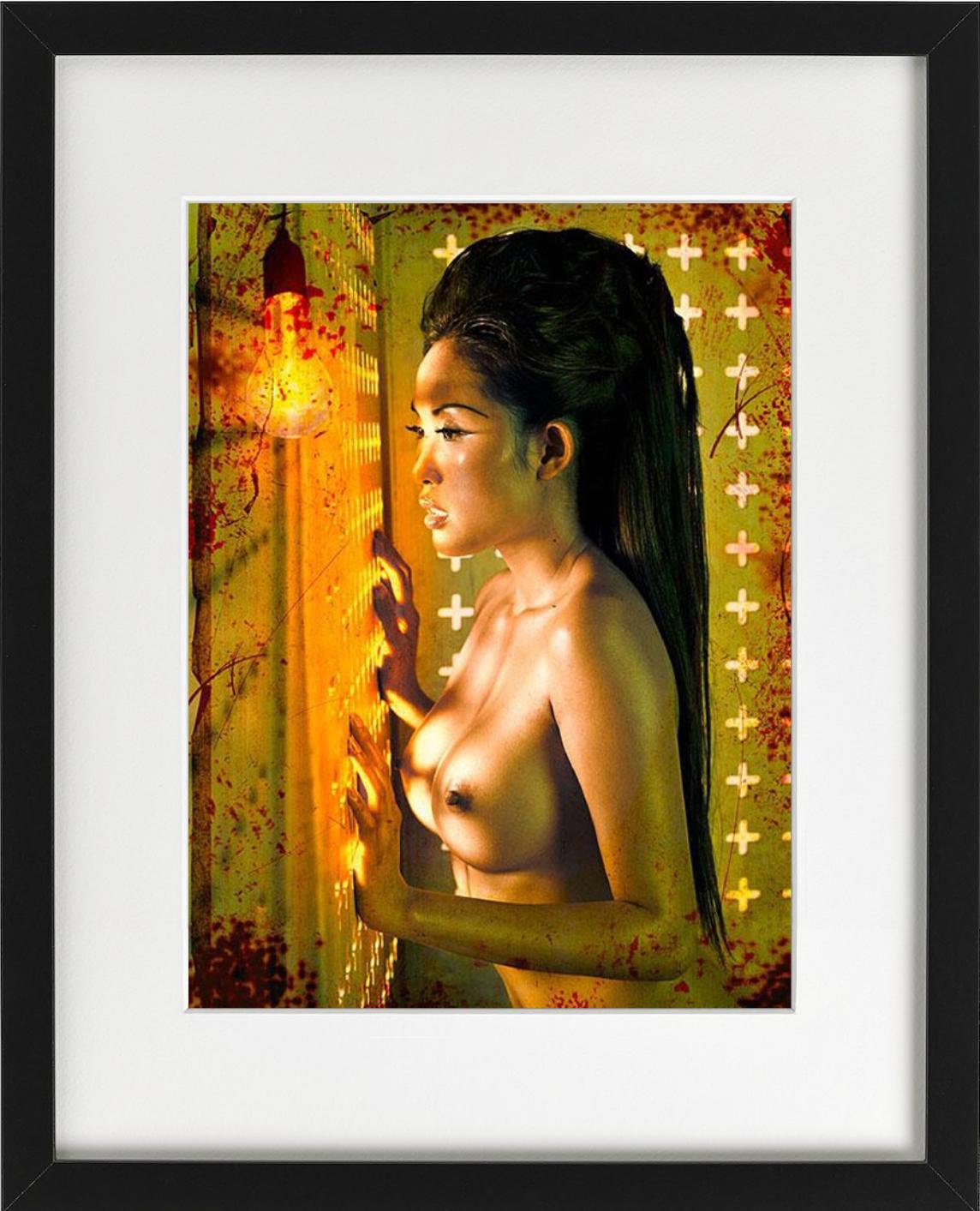 Erotic Nude #4335 - nude portrait in orange, fine art photograpy, 2010 For Sale 4