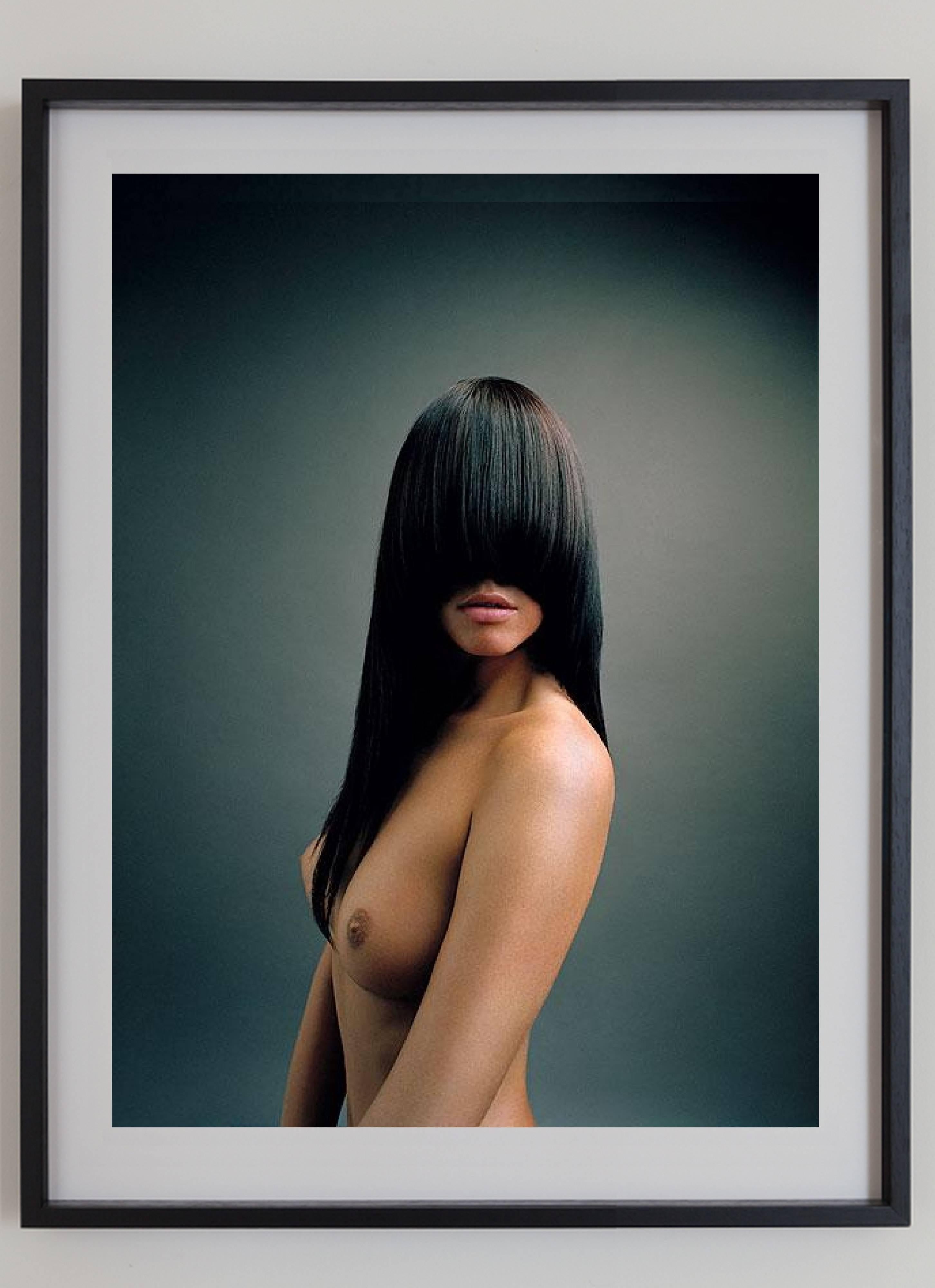 Irina, Vienna - nude portrait with long black hair, fine art photography, 2005 - Photograph by Andreas H. Bitesnich
