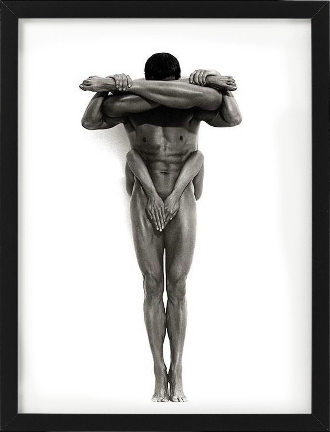 Yvonne & Tom #66 - sculptural nude of man and women, fine art photography, 1994 - Photograph by Andreas H. Bitesnich