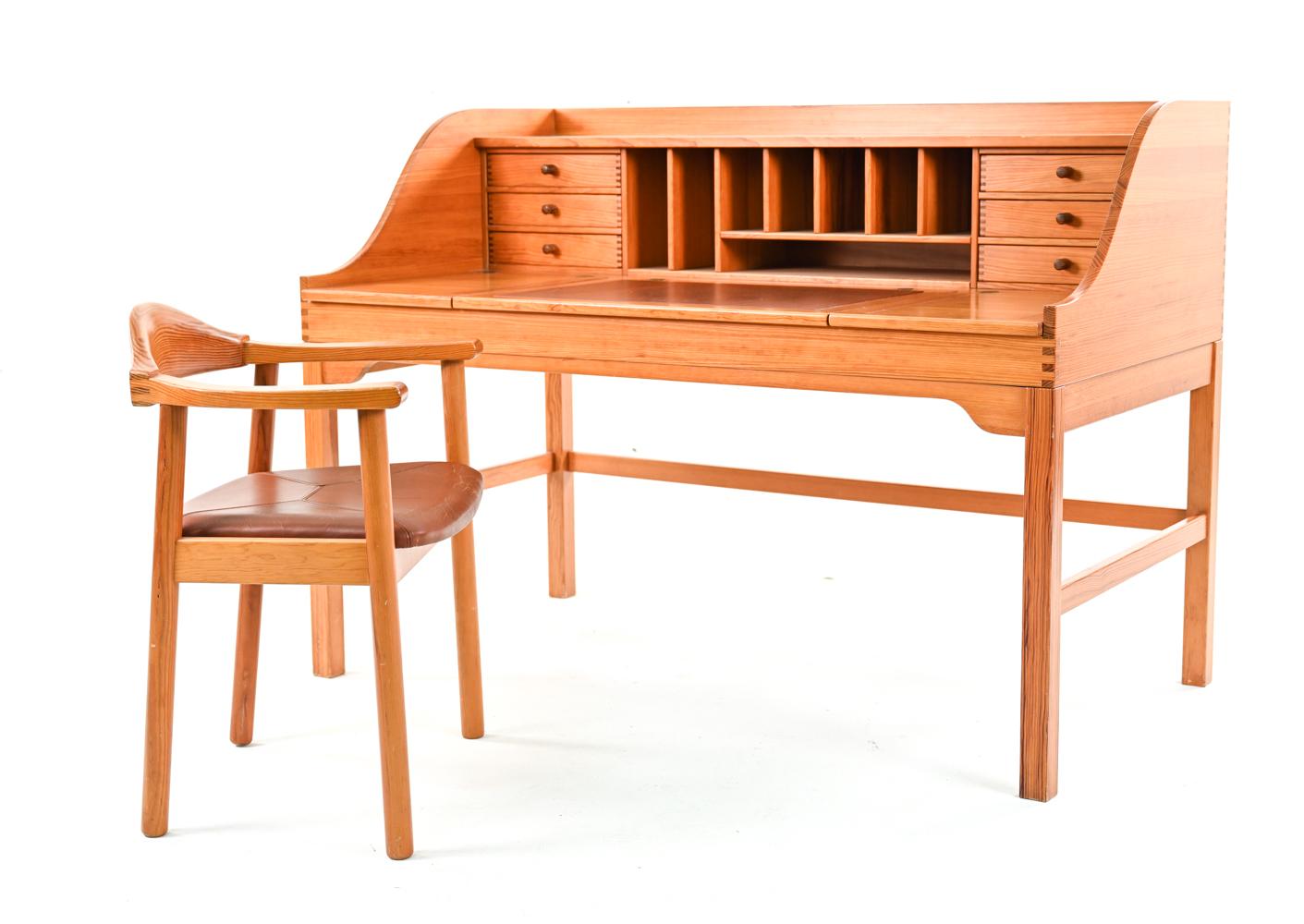 Andreas Hansen Danish Mid-Century Pine Desk & Desk Chair 9