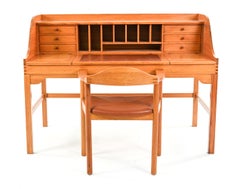 Andreas Hansen Danish Mid-Century Pine Desk & Desk Chair