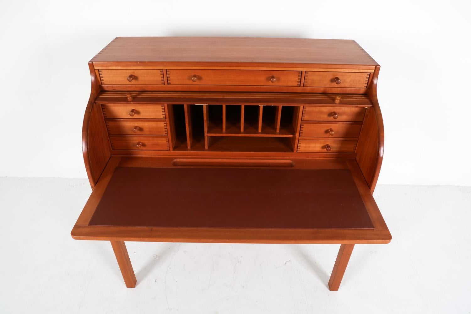 Andreas Hansen for Hadsten Teak Roll-Top Secretary Desk, Circa 1970's 6