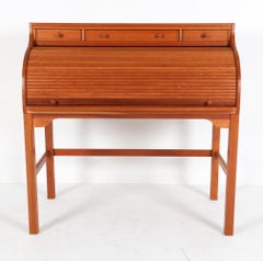 Andreas Hansen para Hadsten Escritorio de teca con tablero enrollable, alrededor de 1970