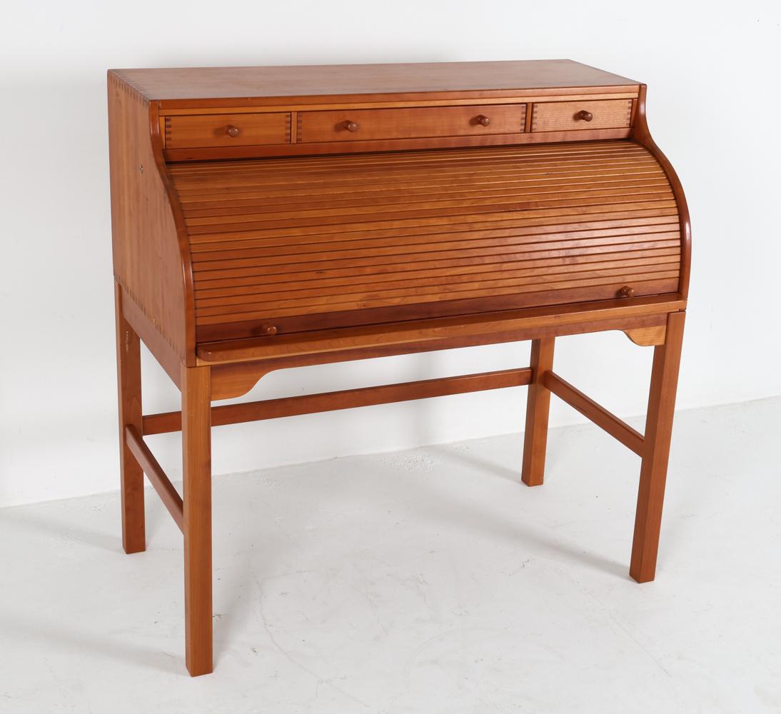 Danish Andreas Hansen for Hadsten Teak Roll-Top Secretary Desk, Circa 1970's