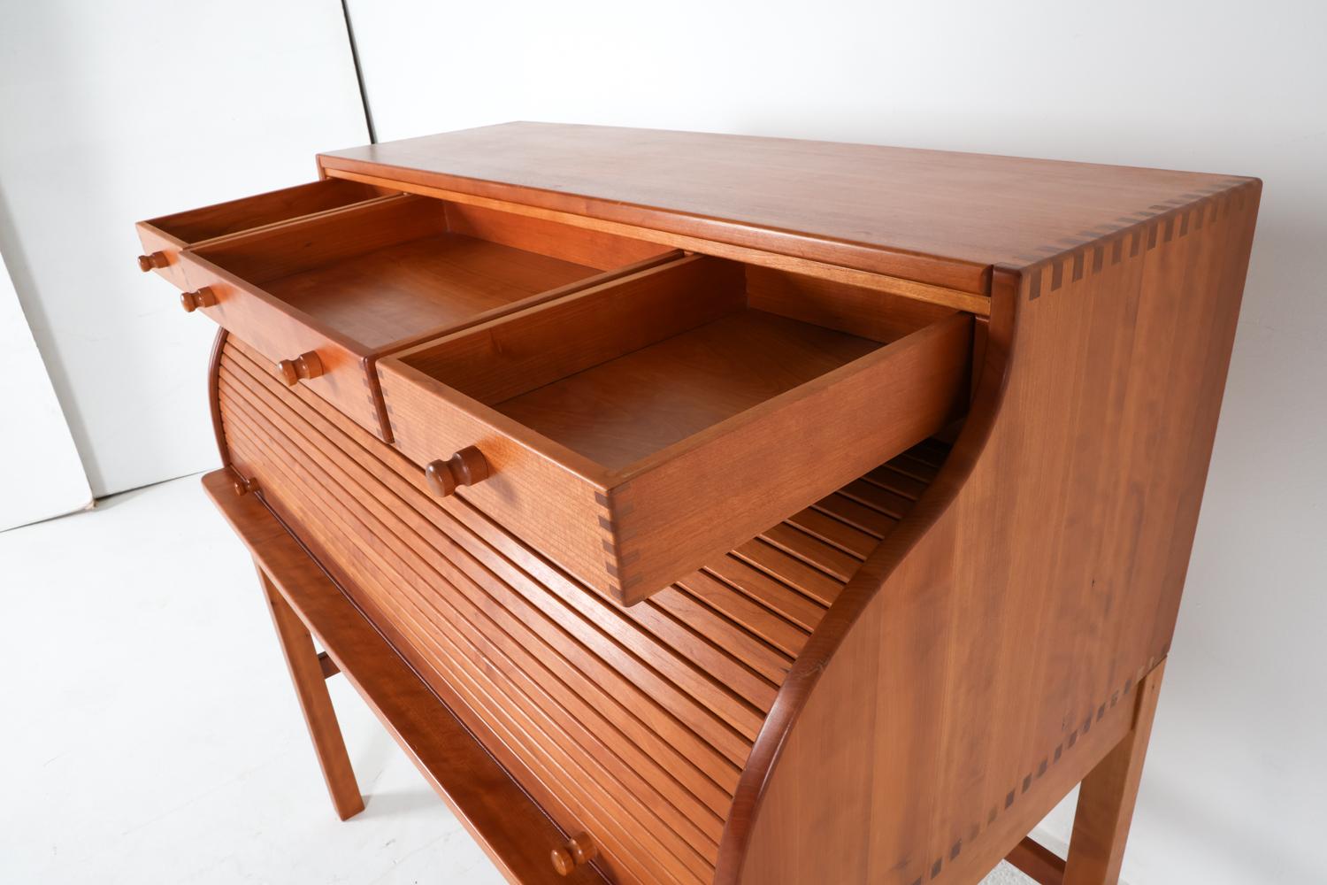 20th Century Andreas Hansen for Hadsten Teak Roll-Top Secretary Desk, Circa 1970's