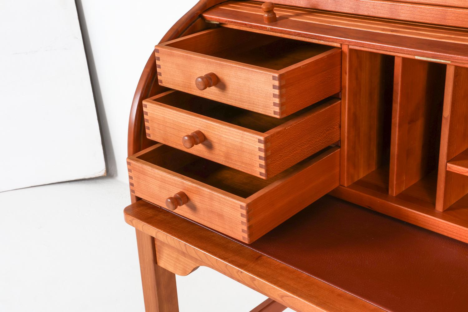 Andreas Hansen for Hadsten Teak Roll-Top Secretary Desk, Circa 1970's 3