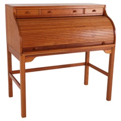 Andreas Hansen for Hadsten Teak Roll-Top Secretary Desk, Circa 1970's