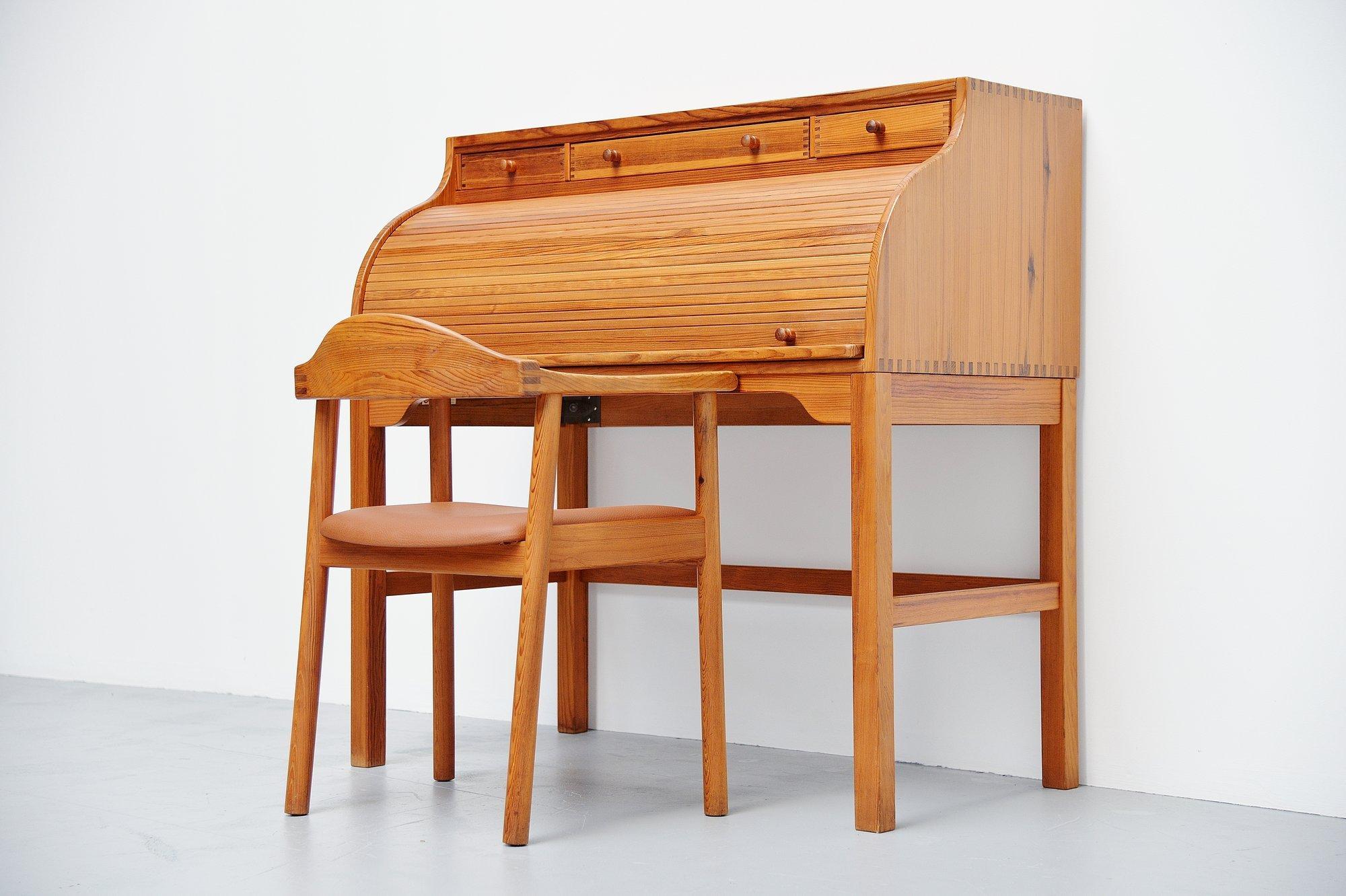 Scandinavian Modern Andreas Hansen Roll Top Desk Hadsten Traeindustri, Denmark, 1970