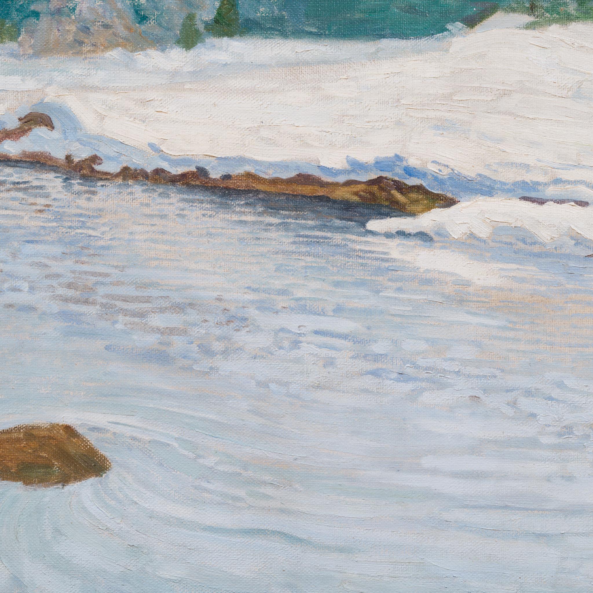 Spring Flood, Ockelbo – Rare Winter Landscape by Andreas Hanson, 1917 For Sale 5