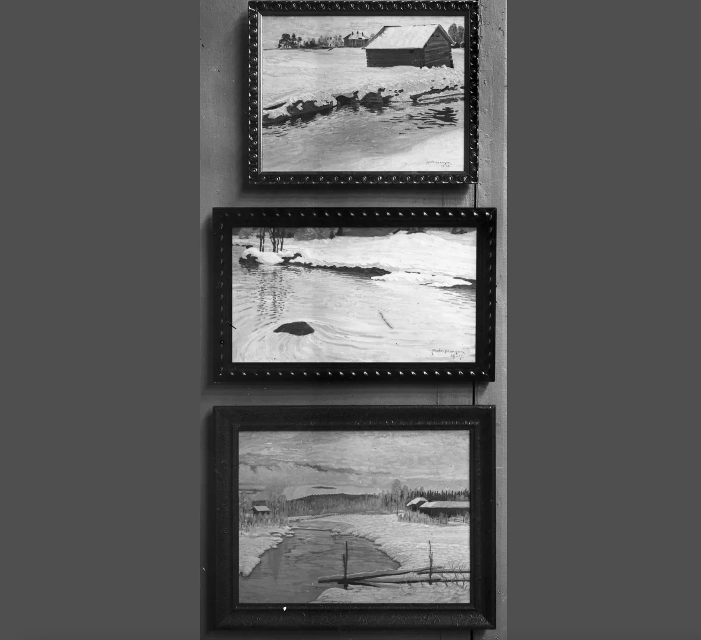 Spring Flood, Ockelbo – Rare Winter Landscape by Andreas Hanson, 1917 For Sale 8