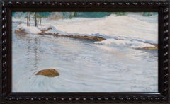 Spring Flood, Ockelbo – Rare Winter Landscape by Andreas Hanson, 1917