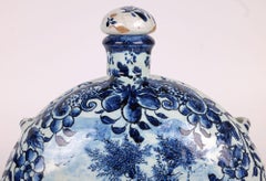 Andreas Kordenbusch Nurenberg Hand Painted Blue & White Moon Flask