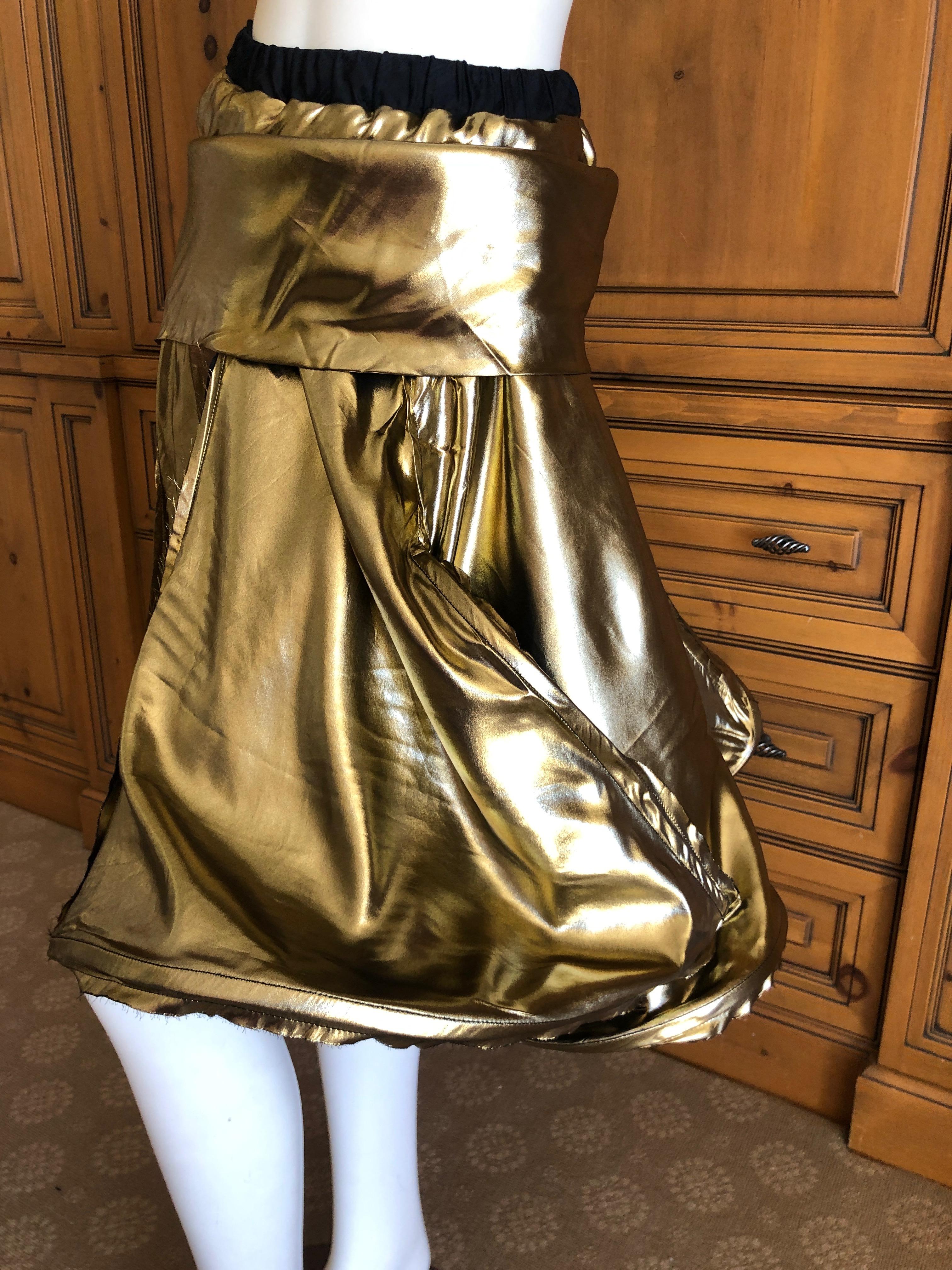Brown Andreas Kronthaler for Vivienne Westwood 2016 Gold Lame Skirt or Dress For Sale