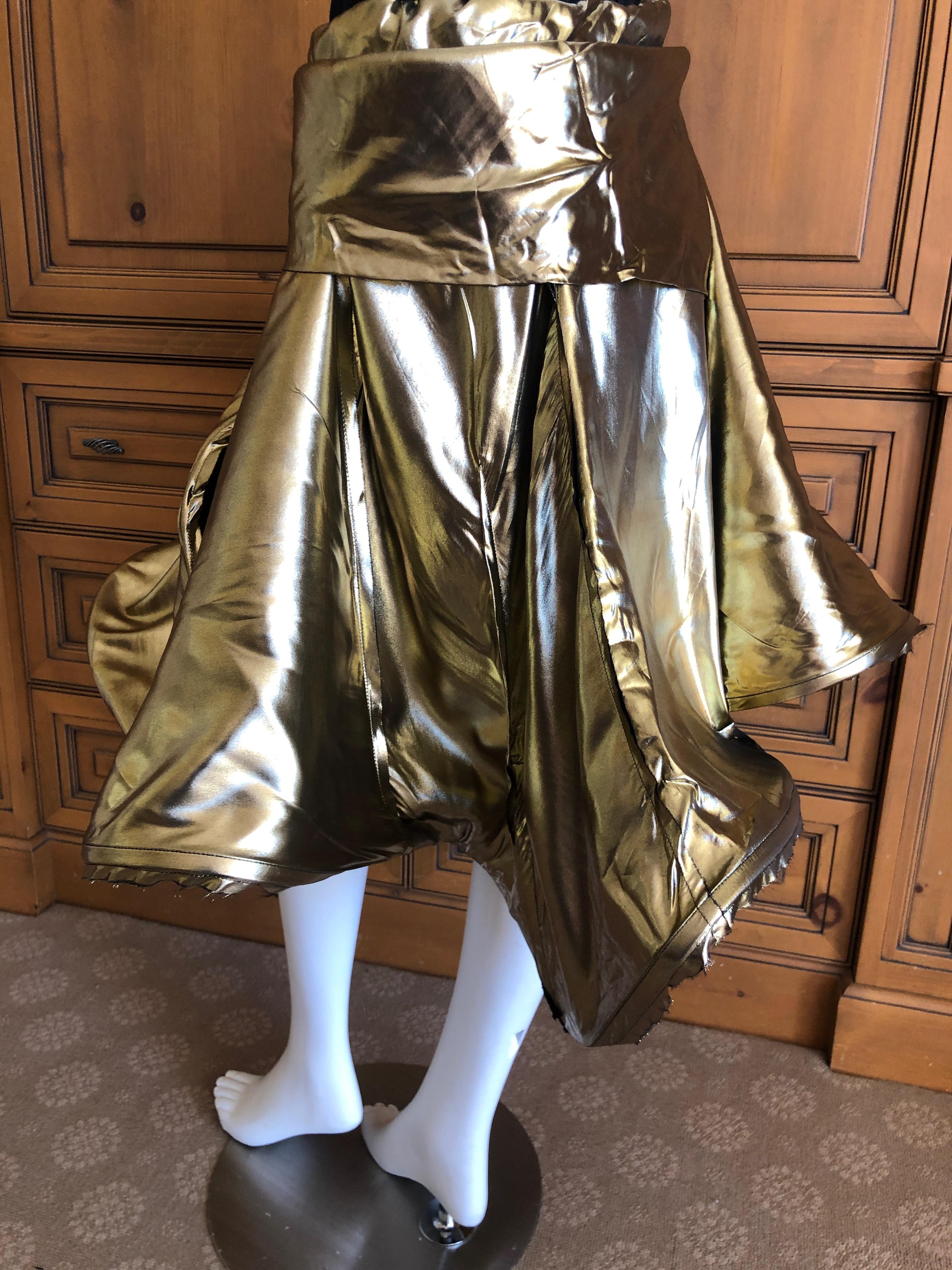 Andreas Kronthaler for Vivienne Westwood 2016 Gold Lame Skirt or Dress In Excellent Condition For Sale In Cloverdale, CA