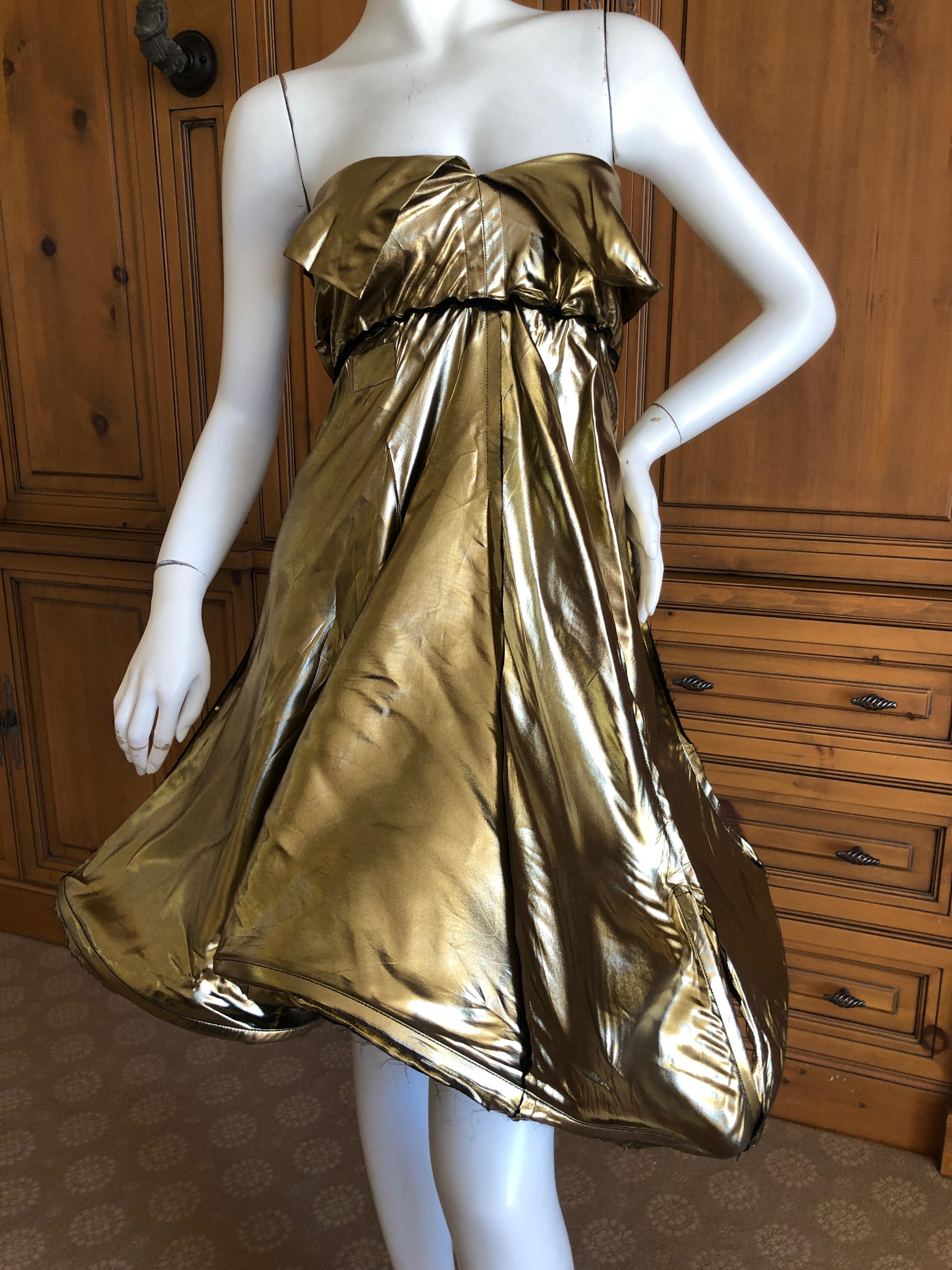 Andreas Kronthaler for Vivienne Westwood 2016 Gold Lame Skirt or Dress For Sale 1