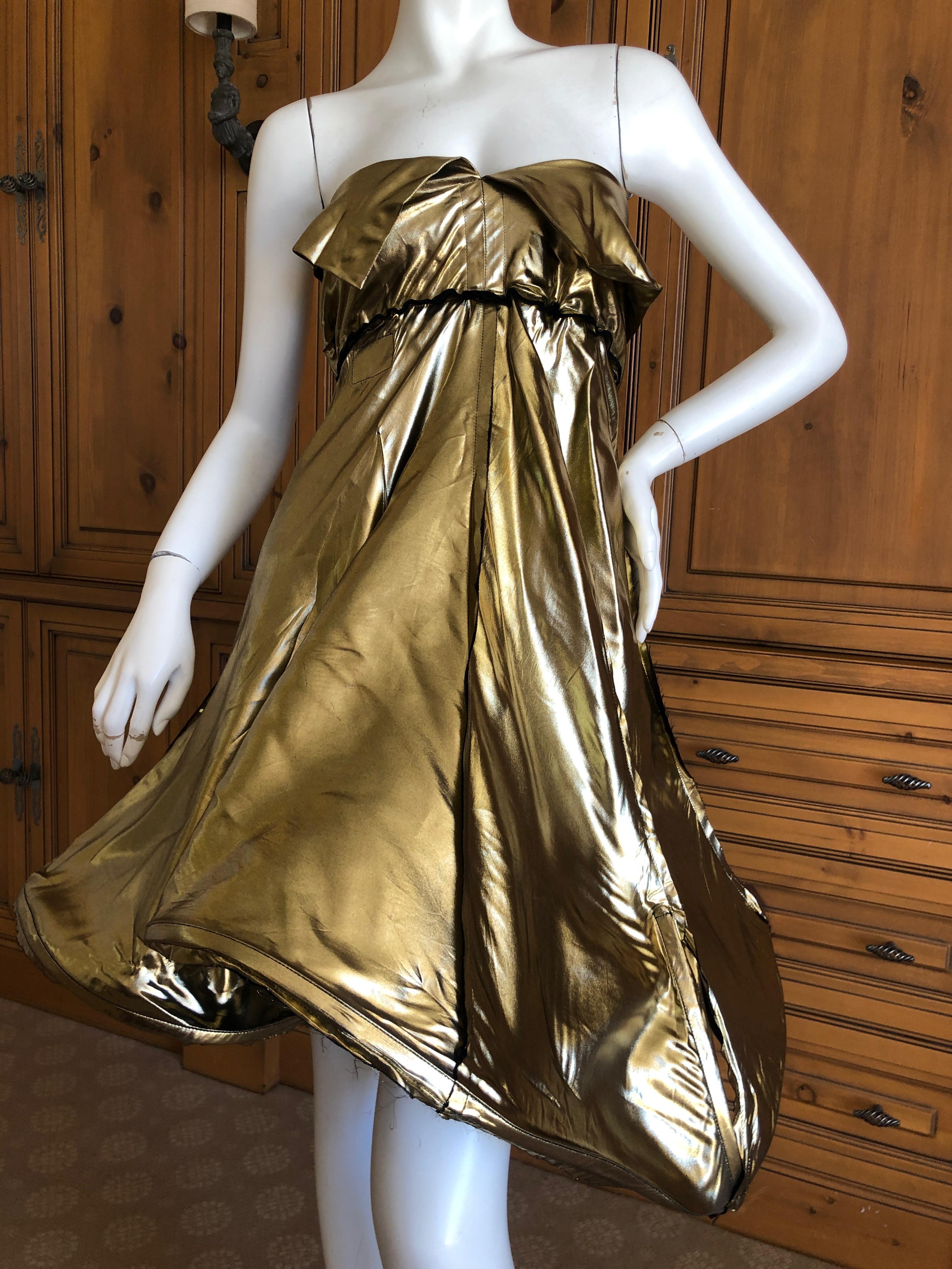 Andreas Kronthaler for Vivienne Westwood 2016 Gold Lame Skirt or Dress For Sale 2