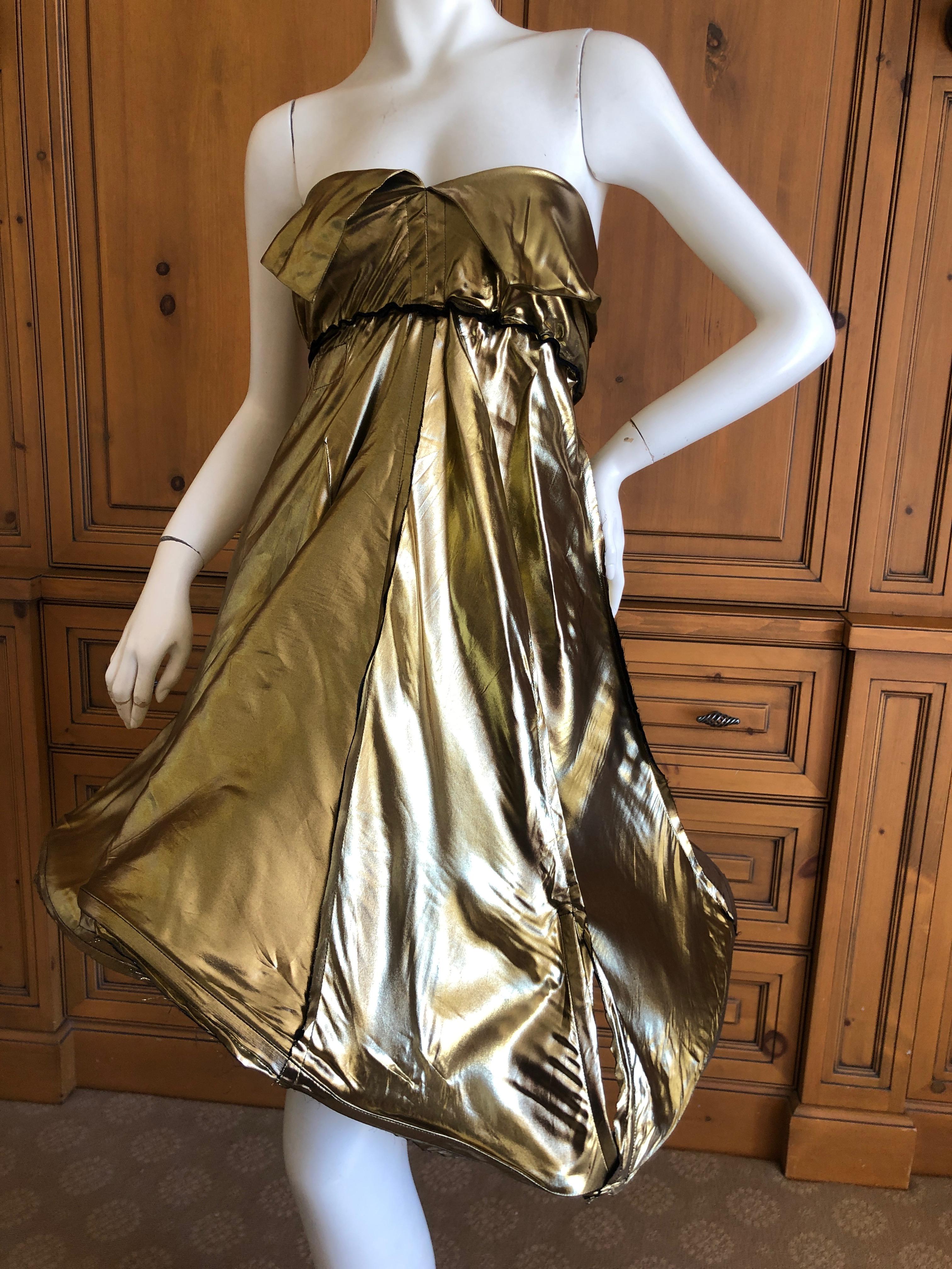 Andreas Kronthaler for Vivienne Westwood 2016 Gold Lame Skirt or Dress For Sale 3