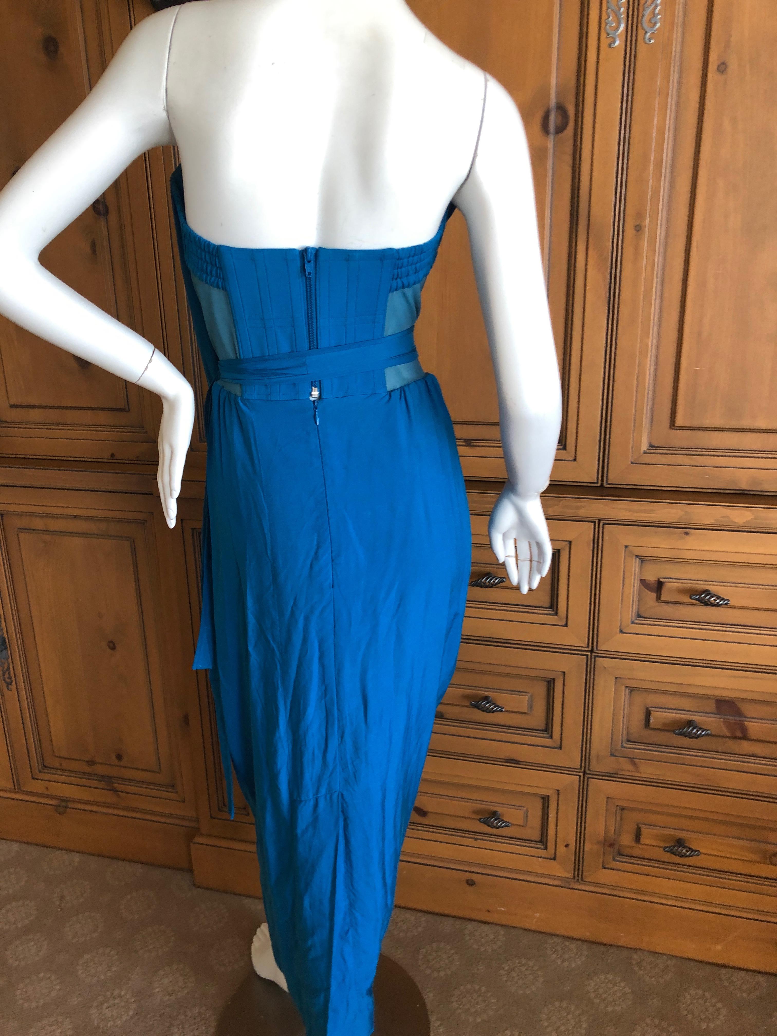 Andreas Kronthaler for Vivienne Westwood Blue Evening Dress with Built In Corset For Sale 3