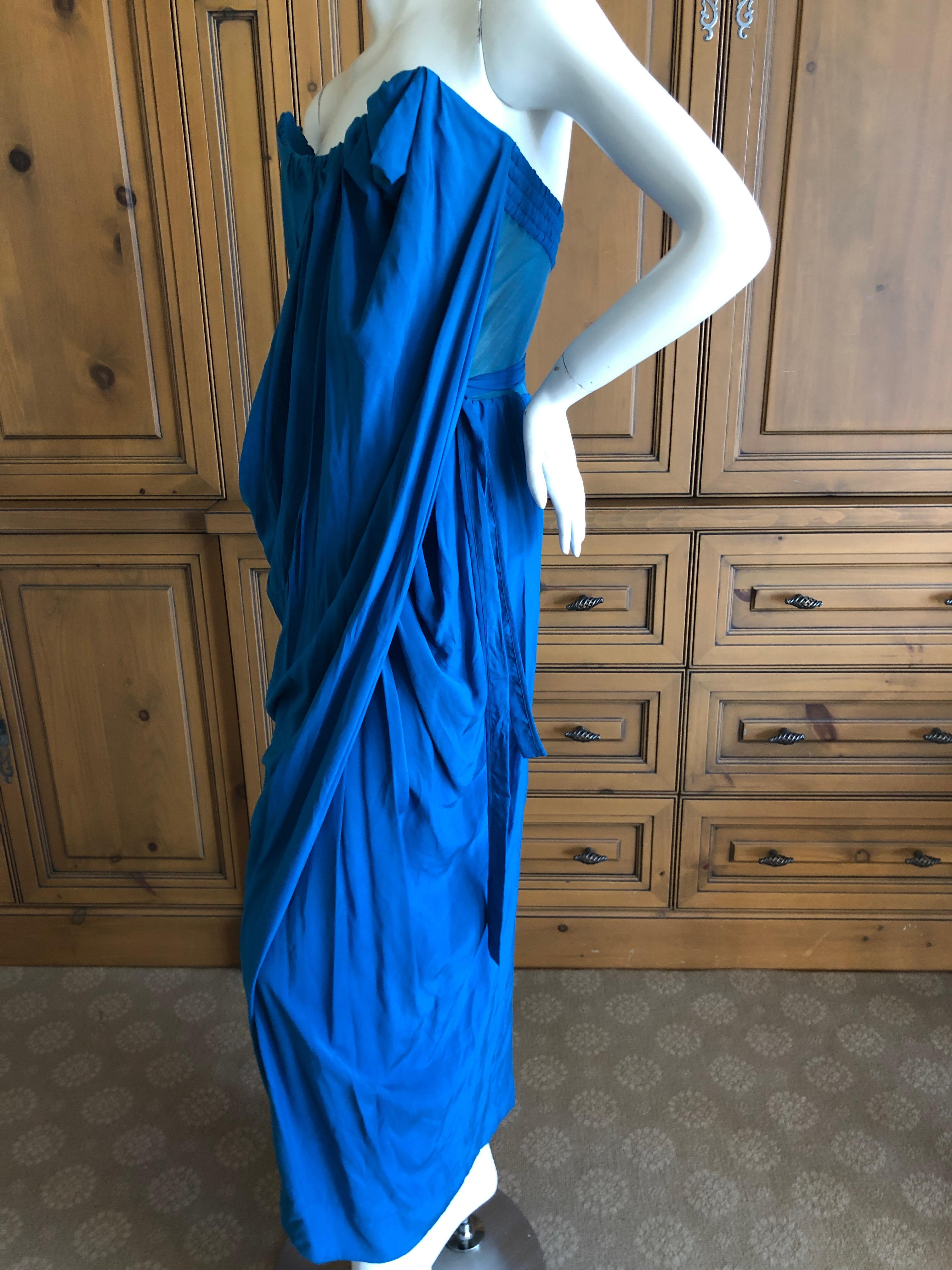 Andreas Kronthaler for Vivienne Westwood Blue Evening Dress with Built In Corset For Sale 2