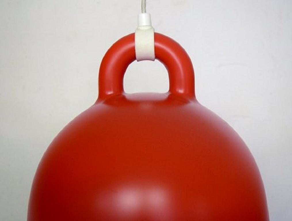 Andreas Lund and Jacob Rudbeck for Normann Copenhagen. Bell pendant in red lacquered aluminum. 
Made in a limited edition in this color. 21st century.
Diameter: 35 cm.
Height: 37 cm.
In excellent condition.