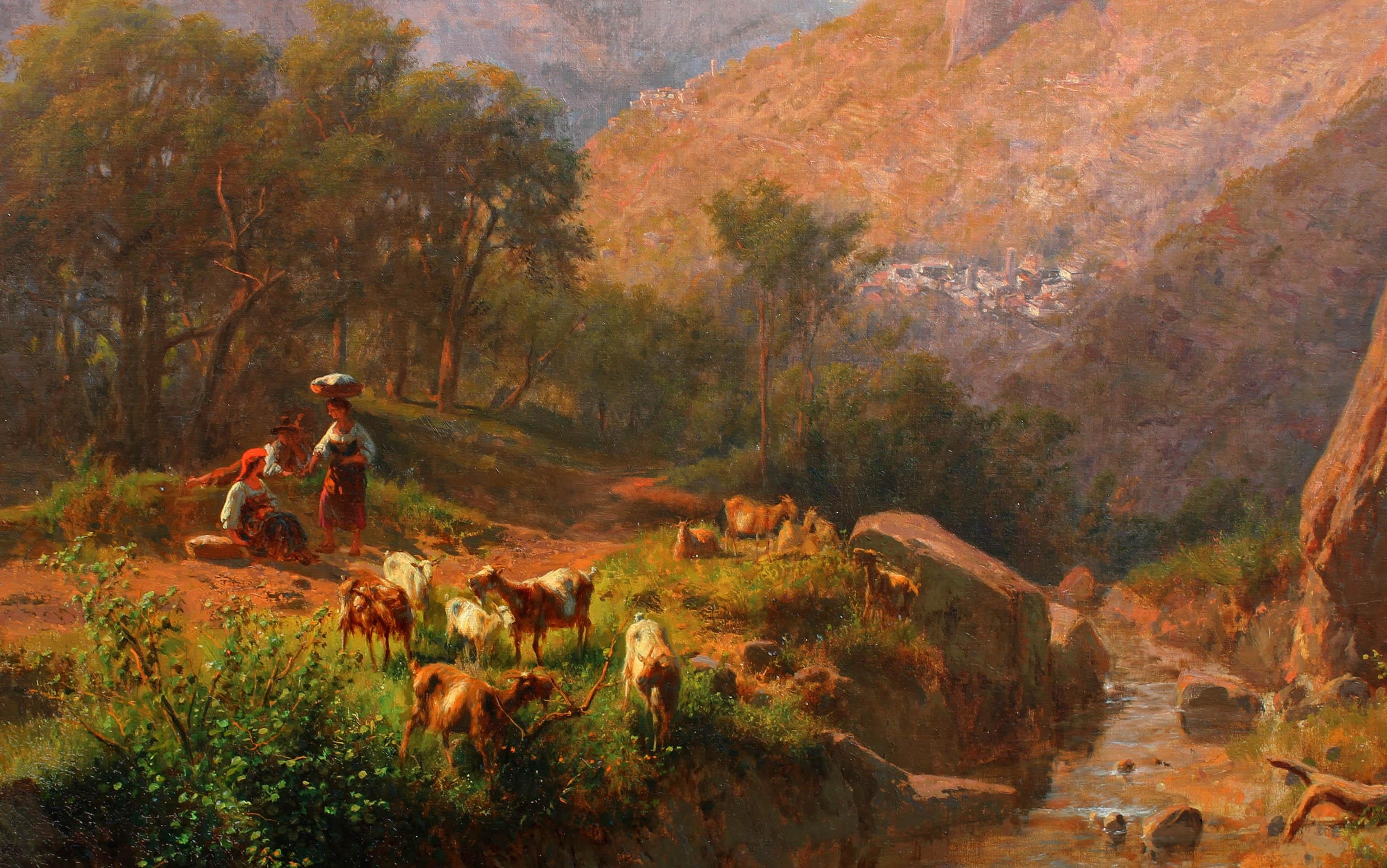 Grande dipinto di paesaggio montano italiano di Andreas Marko in vendita 3