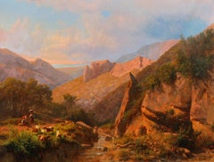 Large Italian Mountain Landscape Painting by Andreas Marko