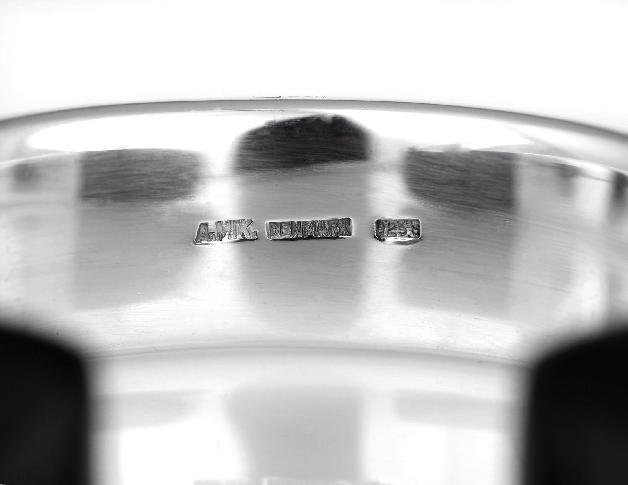 Andreas Mikkelsen Georg Jensen Armreif aus Silber-Ebenholz, Vintage/Retro 4