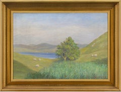 Andreas Moe, Impressionistic Pastoral Landscape With Sheep, Oil Painting 