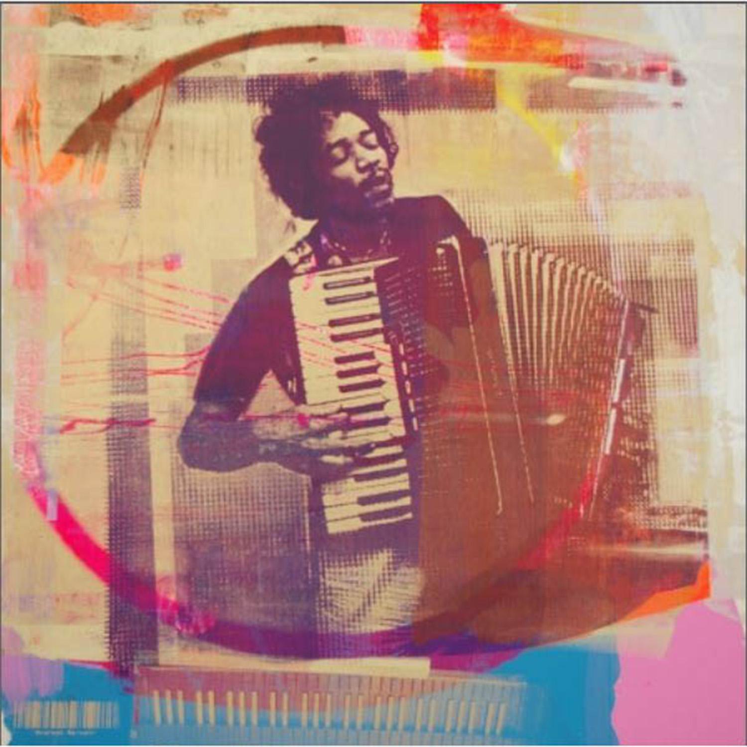 Hendrix - Accordion en or - Mixed Media Art de Andreas Reimann