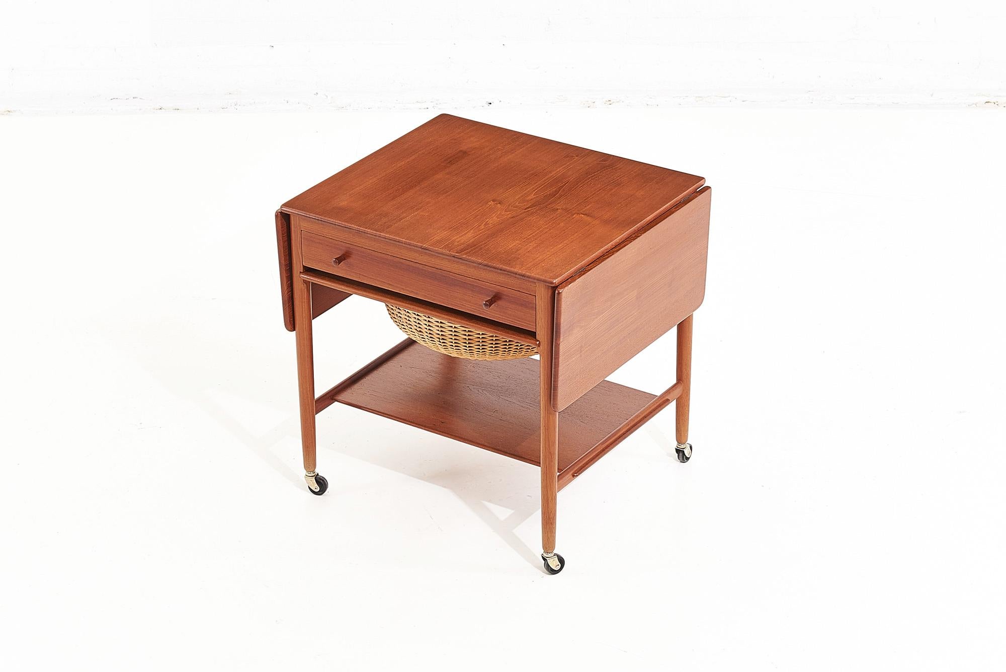 European Andreas Tuck for Hans J. Wegner Teak Sewing Table, 1950