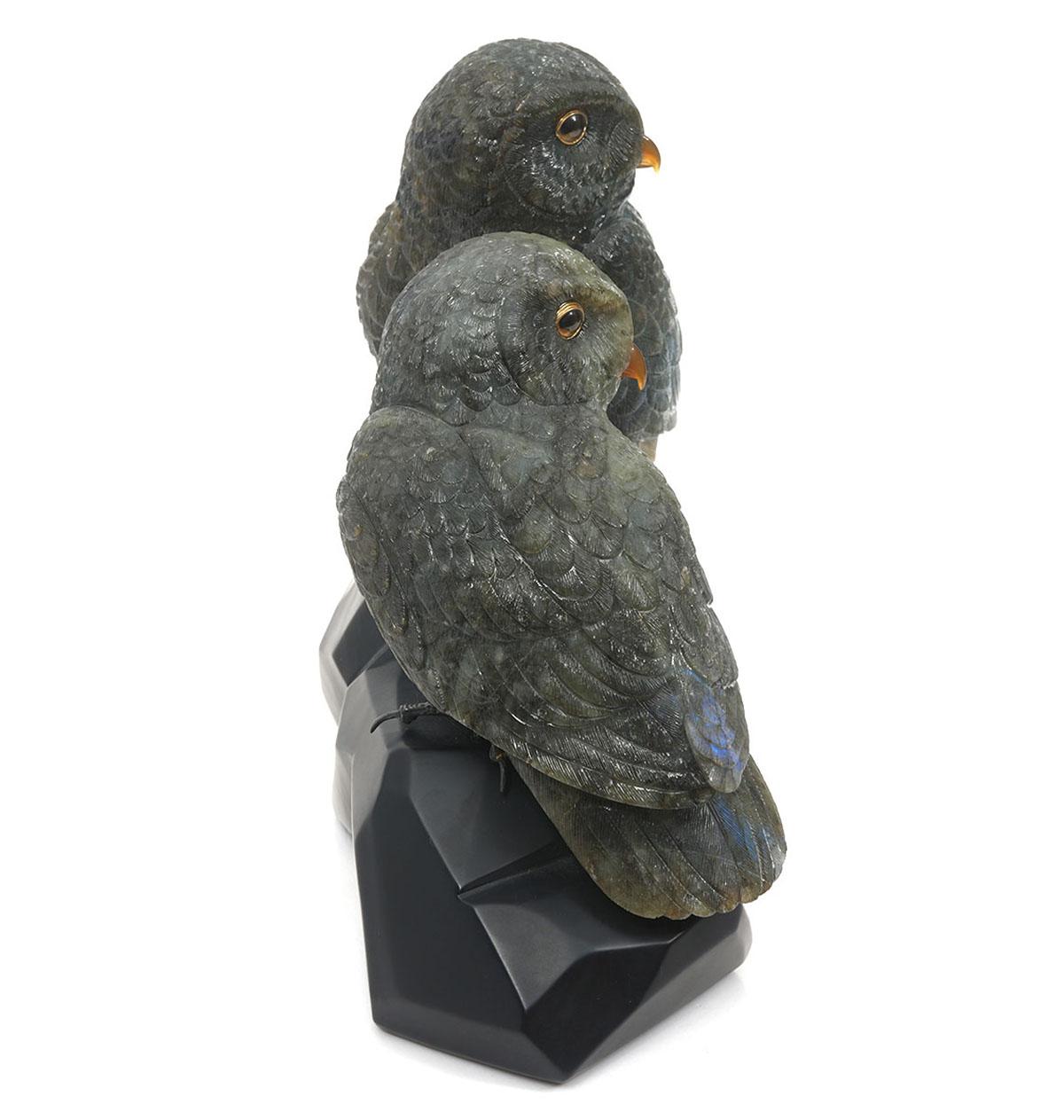 Andreas von Zadora Canadese (Nato nel 1957) Lapidario Scultura in labradorite Pr. Gufi In condizioni ottime in vendita a Ft. Lauderdale, FL