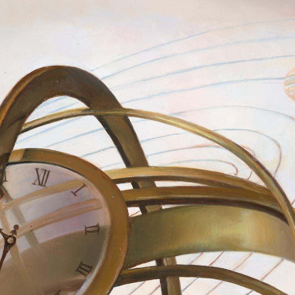 Merry-Go-Round, peinture à l'huile symboliste de l'univers et de l'humanité du chariot Astrolabe en vente 4