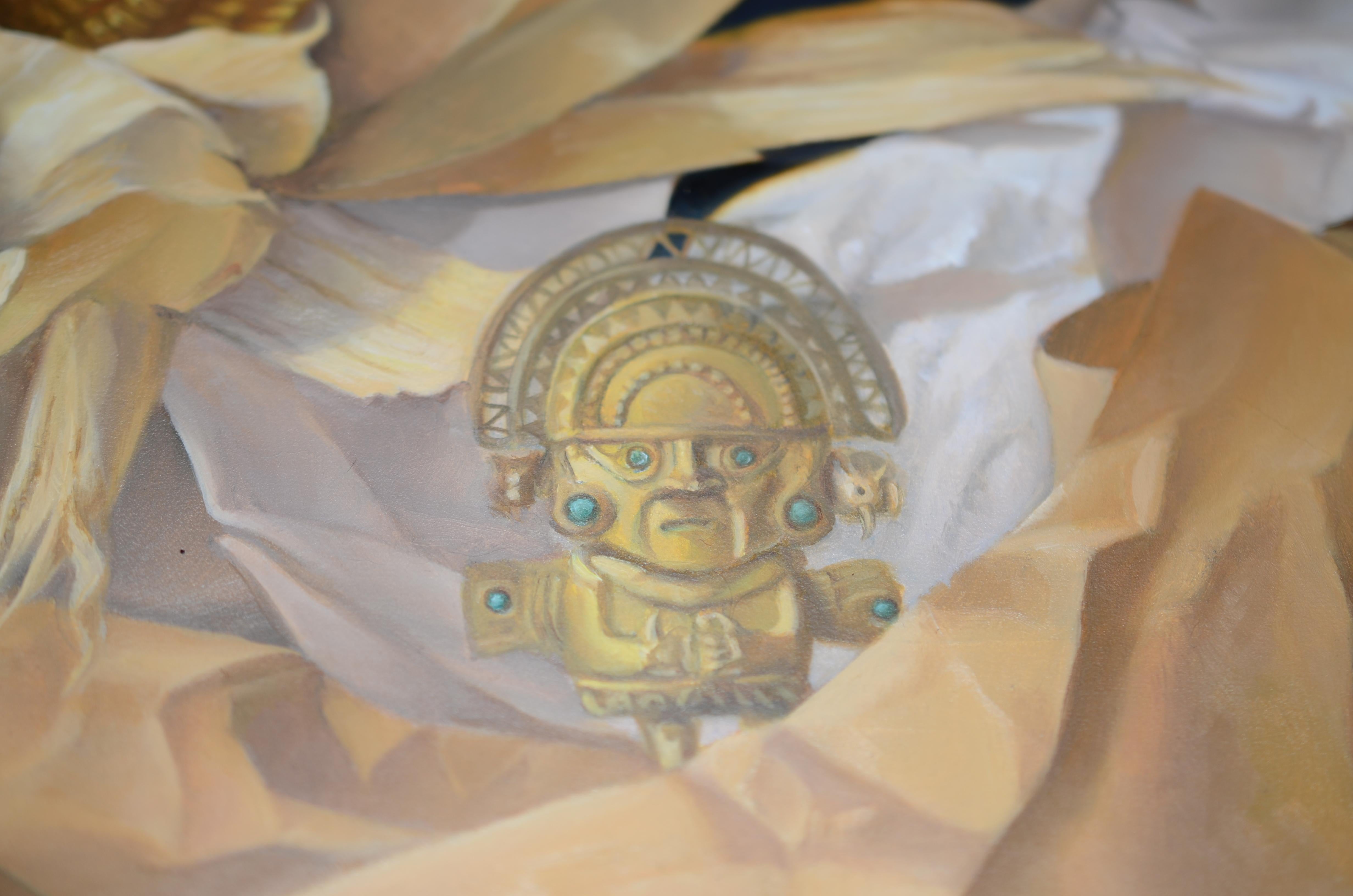 “The Pacha Mama”, Corn, Celestial Vault Civilization Maya Symbolism Oil Painting 1