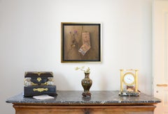 "Nous avons perdu le Nord", fissure de Wood, boussole, argent, fleur, symbolisme Peinture à l'huile