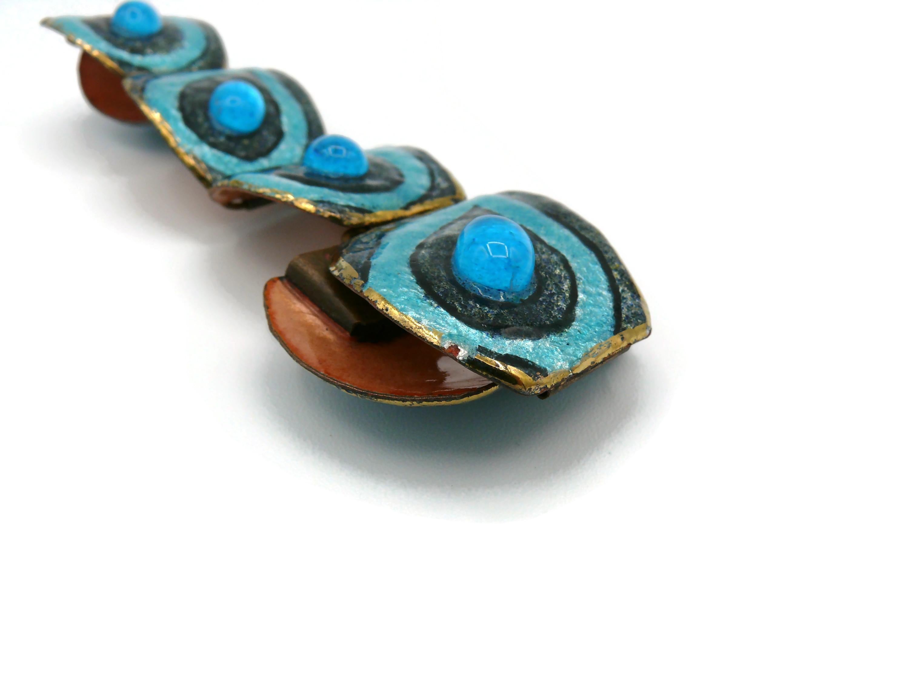 Andree Bazot Vintage Blue Enameled Link Bracelet For Sale 6