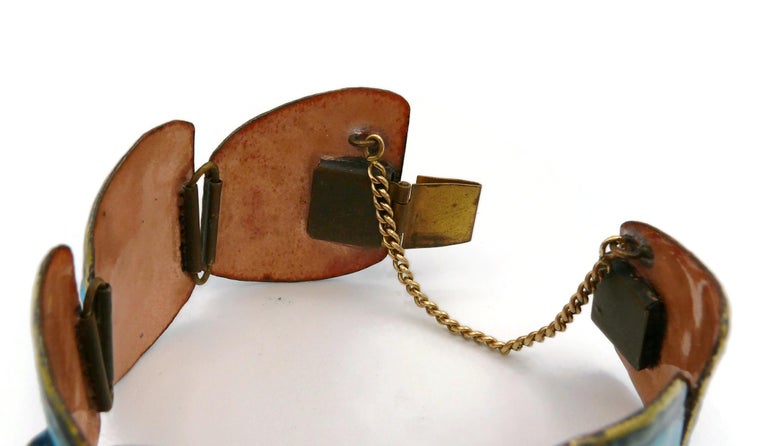 Bracelet Vintage émaillé André Bazot - Bijou D'occasion Artisanal