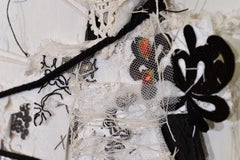 Remnants 7, Medium White/Black dress with 7 small dresses sewn on