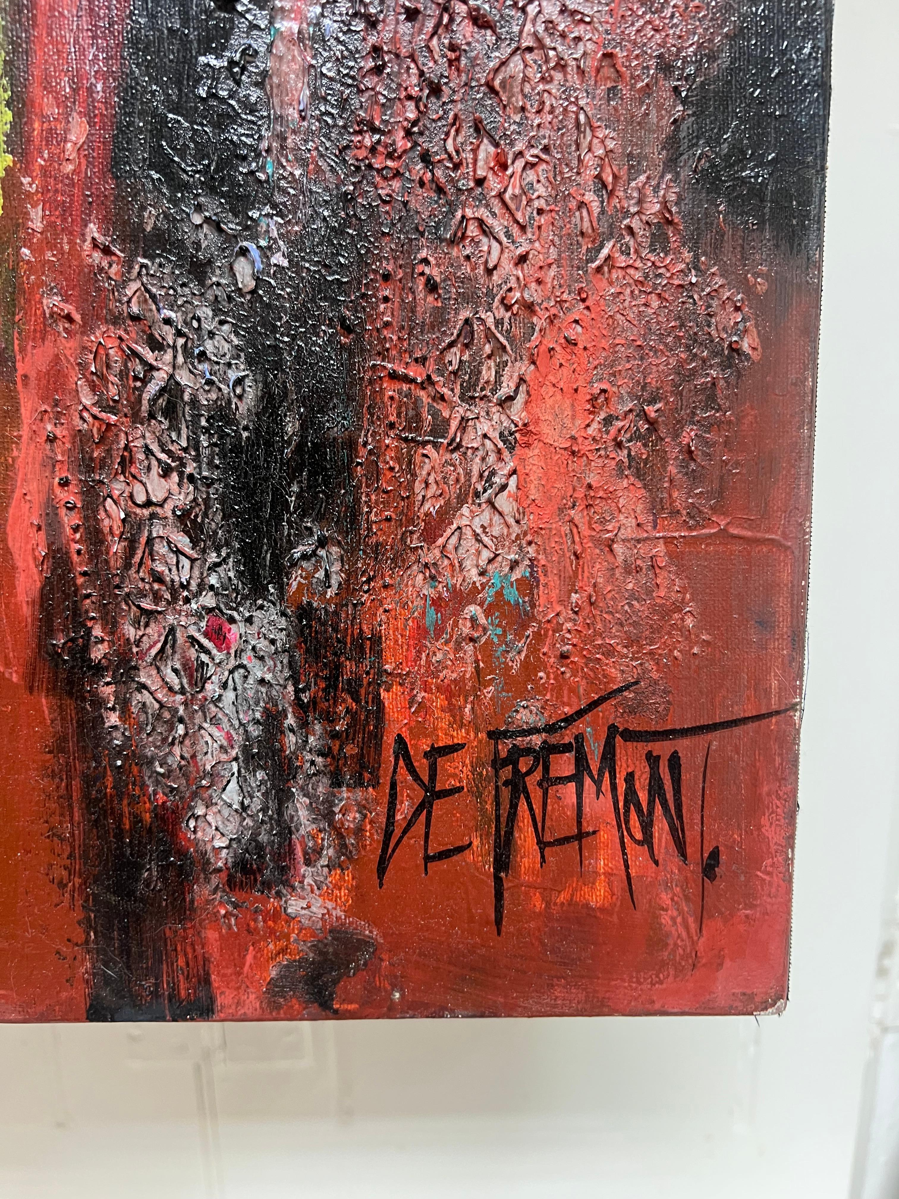 Enorme pintura contemporánea expresionista francesa abstracta modernista de bodegón en venta 10