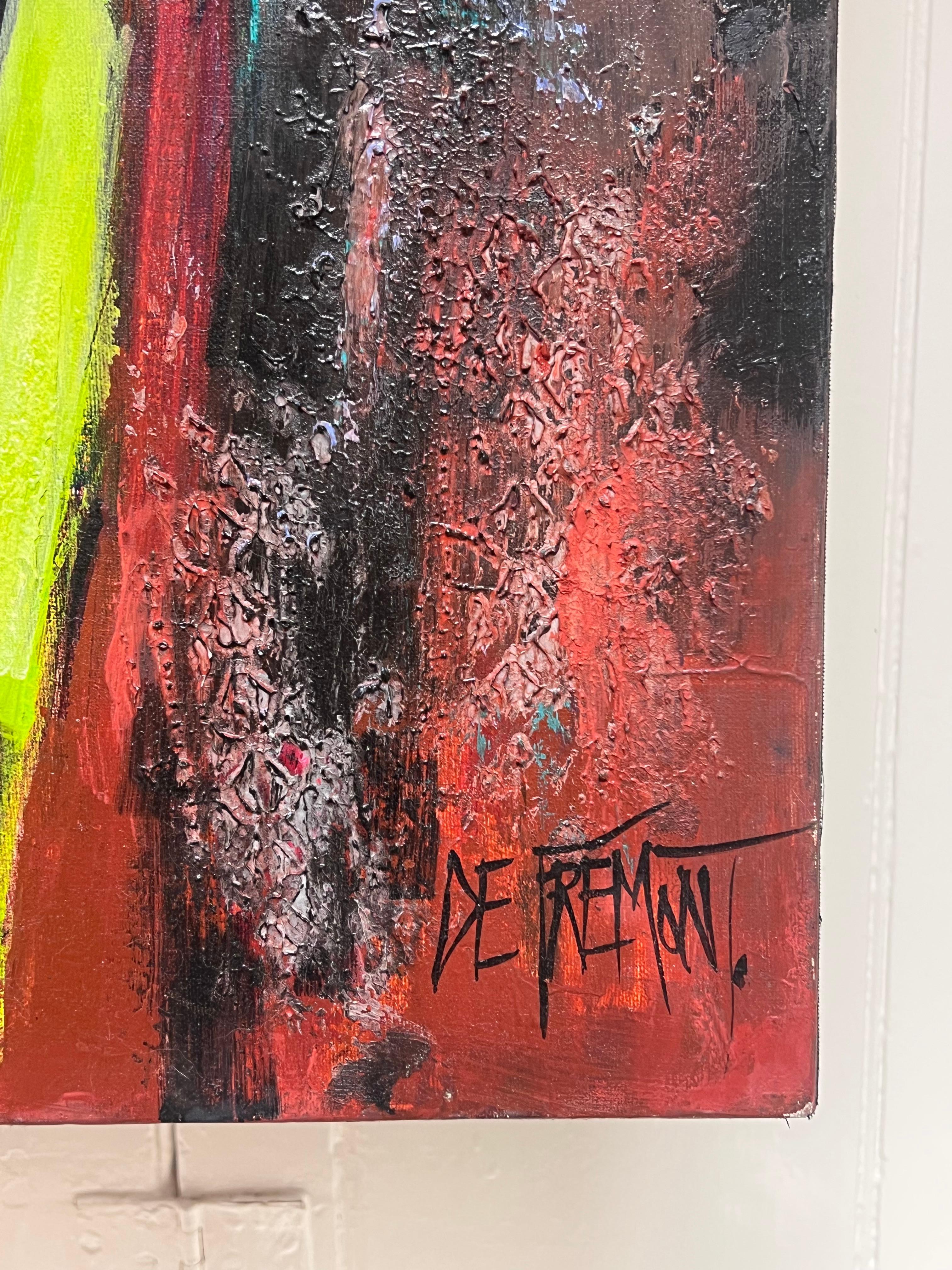Enorme pintura contemporánea expresionista francesa abstracta modernista de bodegón en venta 2