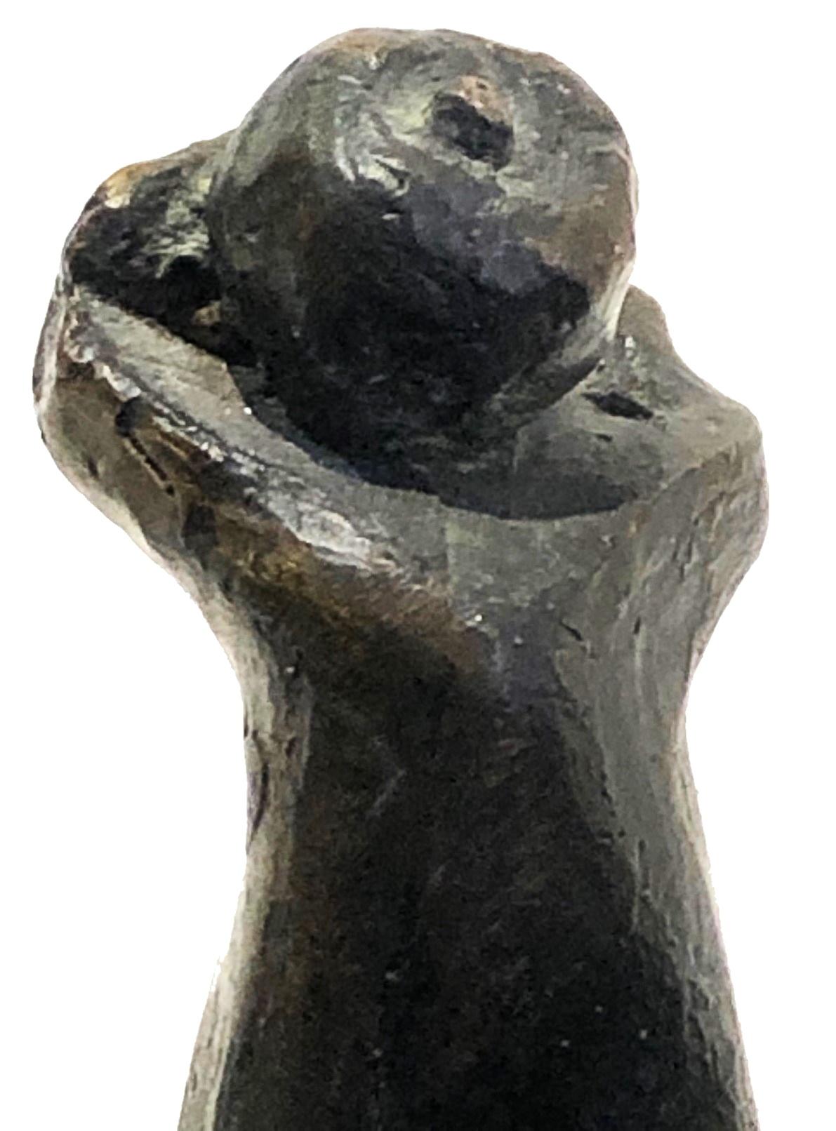Asian Andrée Hochar Fattal, Forbidden Fruit, Modernist Bronze Sculpture, 20th C. For Sale