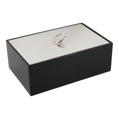 Andrée Putman for Christofle Silver Plate and Black Lacquer Vertigo Box 