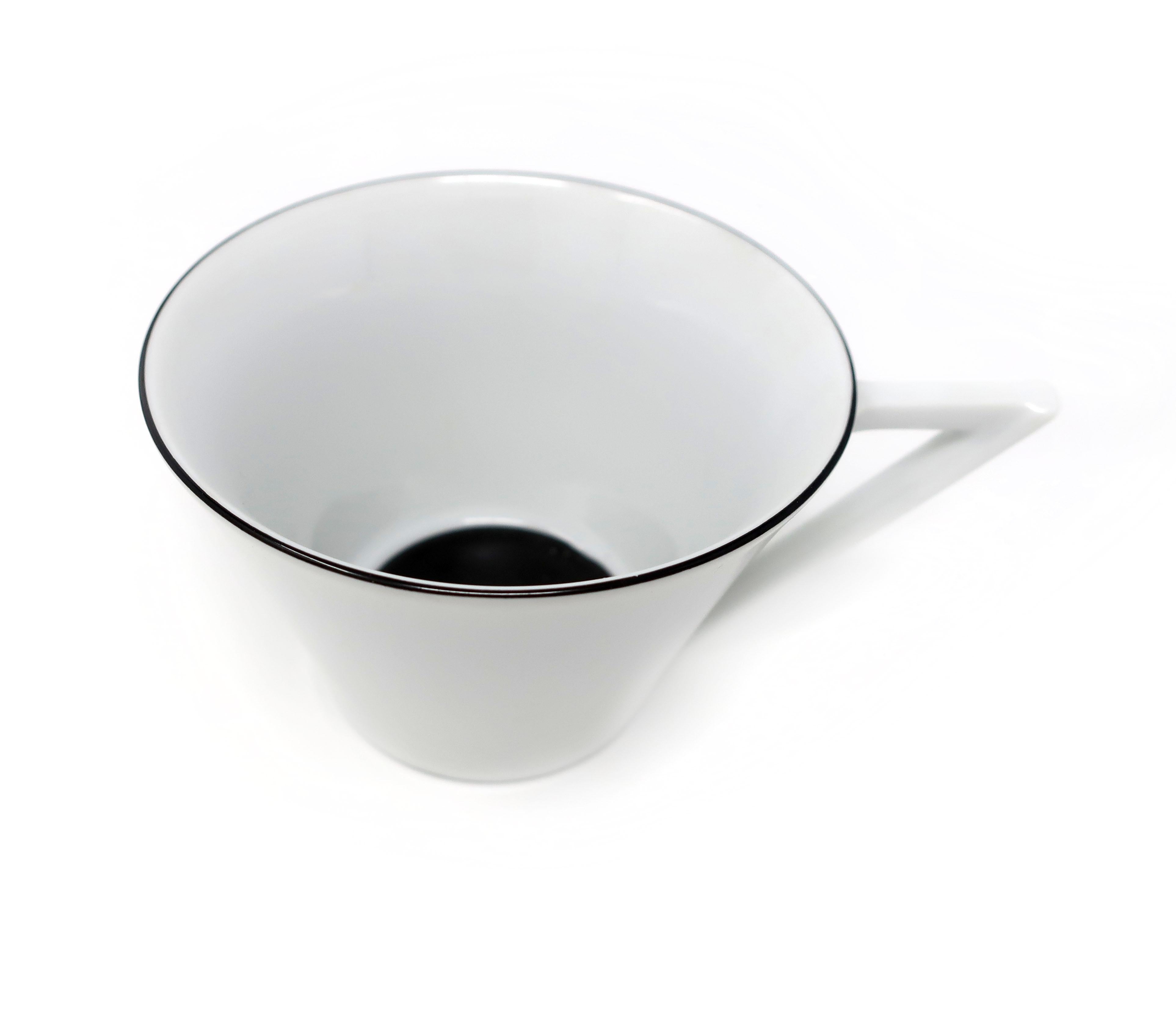 Porcelain Andree Putman for Sasaki Cups and Saucers