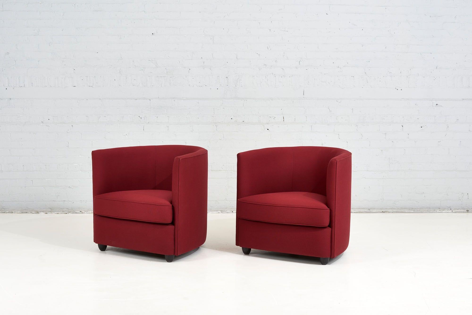 Post-Modern Andree Putman Pair Crescent Lounge Chair, 1980 For Sale