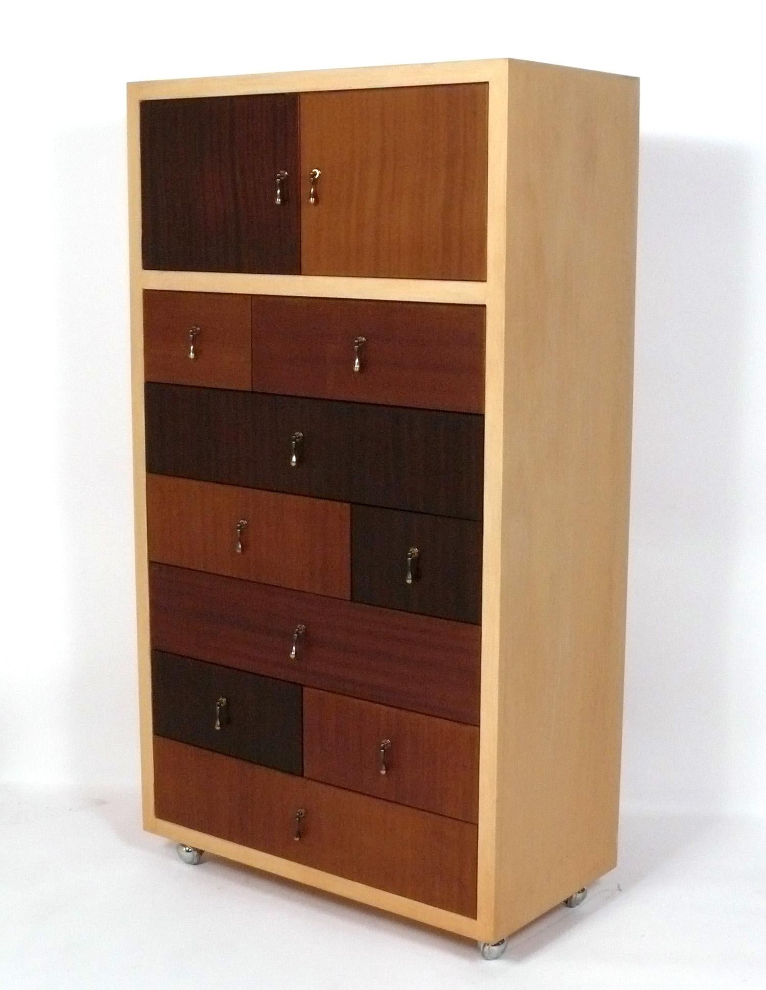 Sculptural “Playing With Drawers” chest or dresser, designed by Andree Putman for Ralph Pucci, American, circa 2000s. This piece originally retailed for $9,000 and was purchased from the Ralph Pucci Studio in New York City.