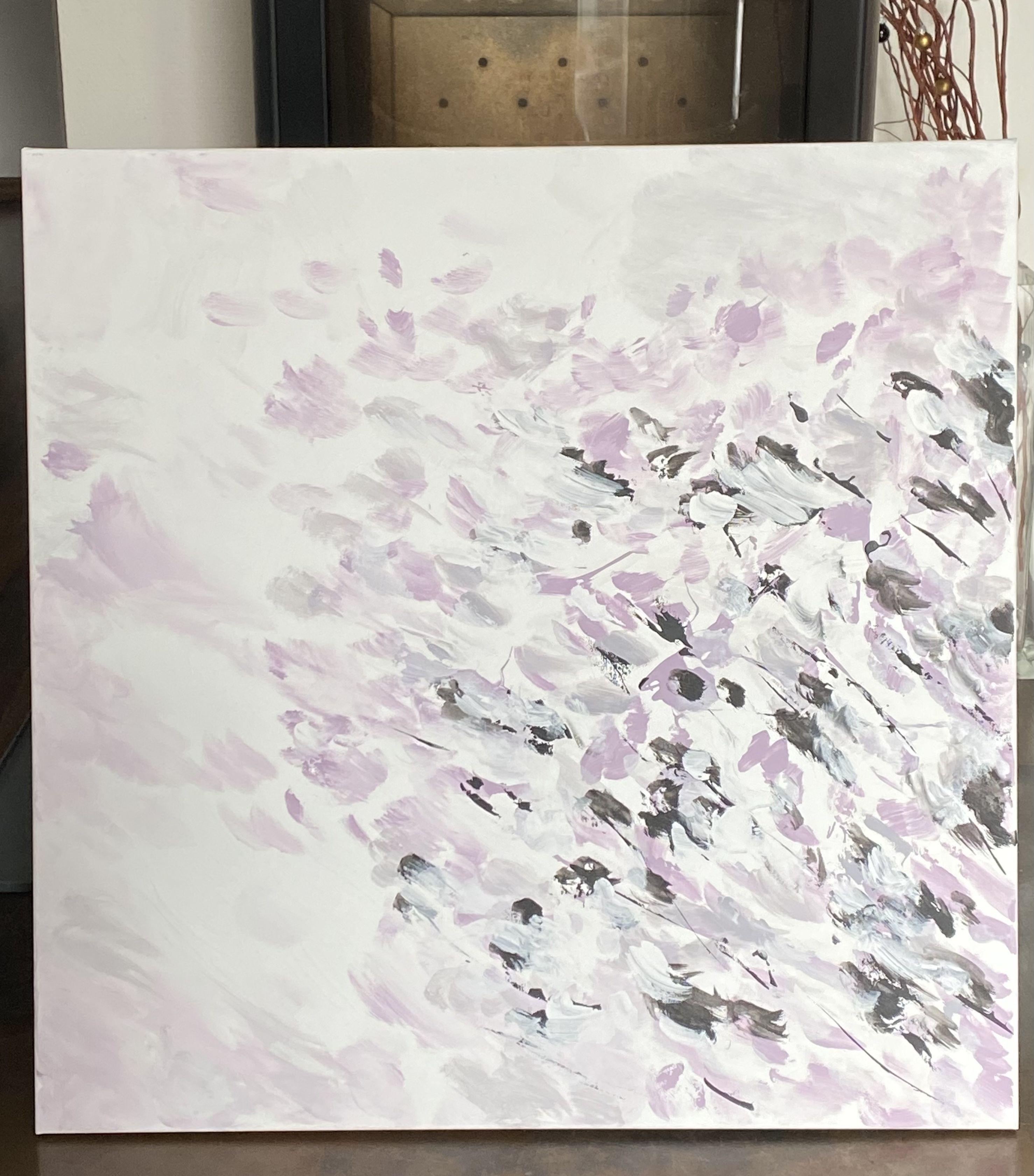 Un tocco di primavera (Magnolia), Pittura, Acrilico su tela - Painting di Andreea Zecheru