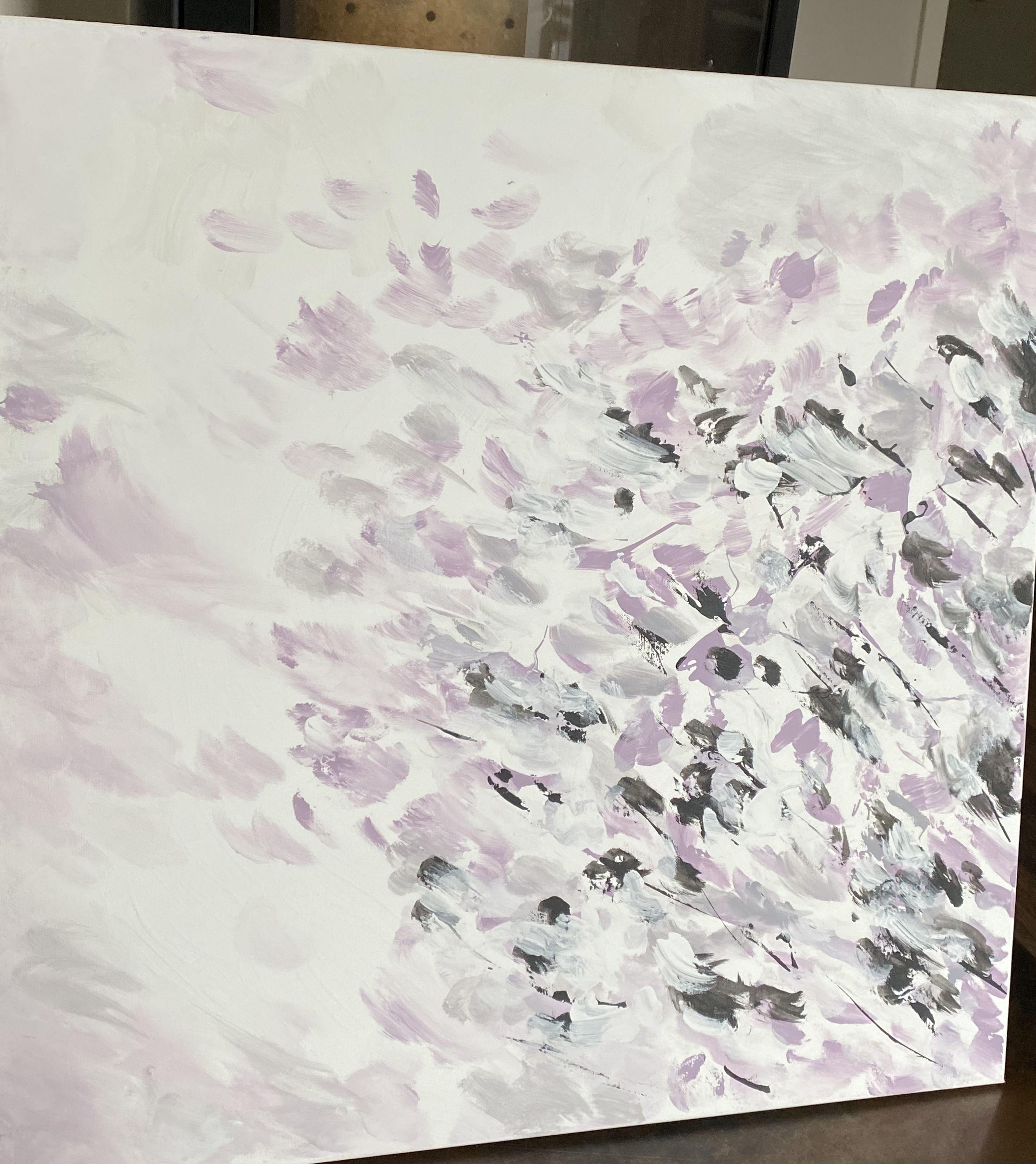Un tocco di primavera (Magnolia), Pittura, Acrilico su tela - Painting Astratto di Andreea Zecheru