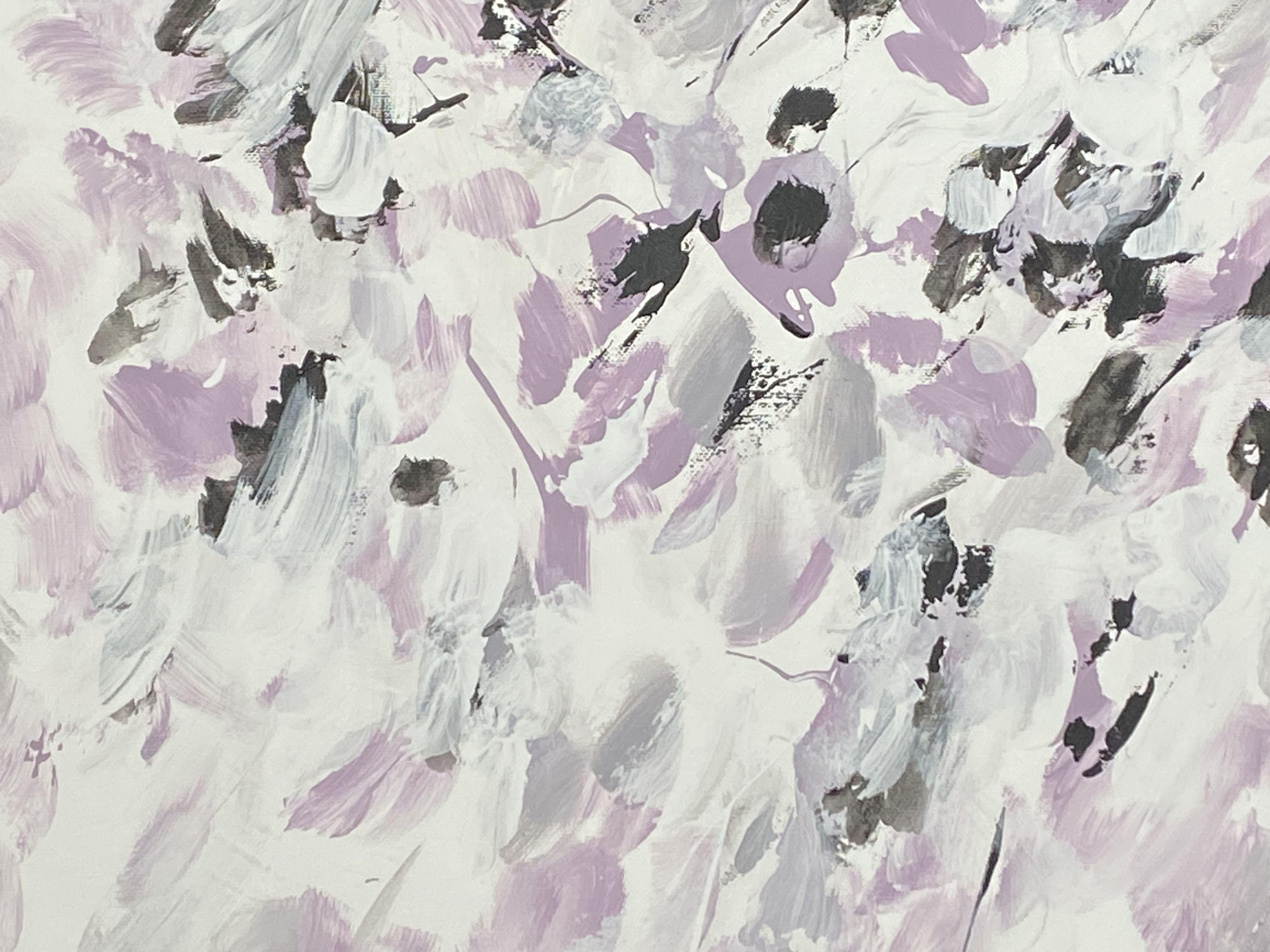 Un tocco di primavera (Magnolia), Pittura, Acrilico su tela - Abstract Painting Grigio di Andreea Zecheru